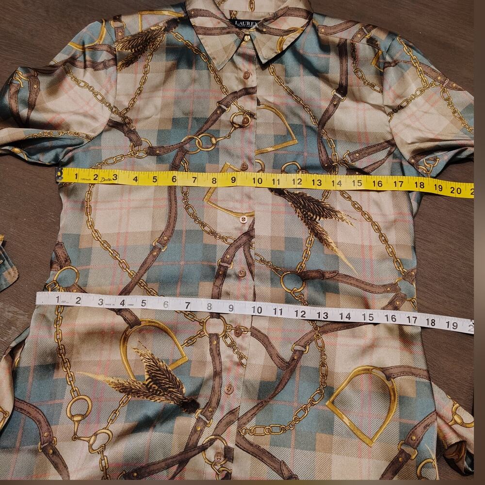 Lauren Ralph Lauren Equestrian Belt Print Shirt Dress Sz 6 - Picture 8 of 16